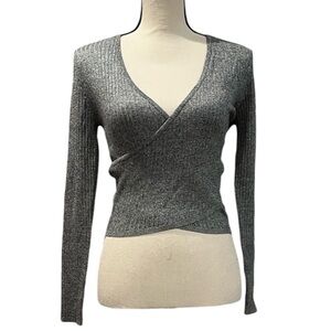 Fashion to Figure Ribbed Surplice Crop Top